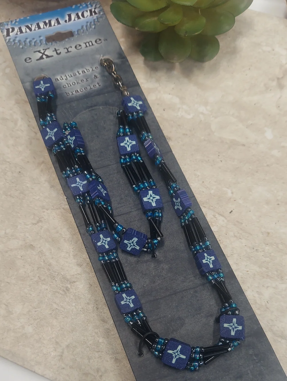S326 Panama Jack Mixed Beaded Choker & Bracelet Set